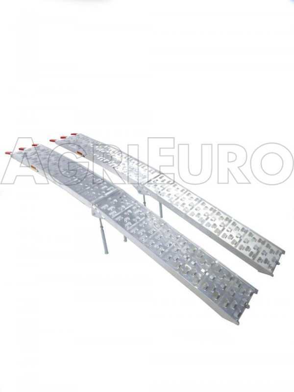 Coppia rampe di carico curve cm 226 pieghevoli in alluminio con sistema di piedini di rinforzo